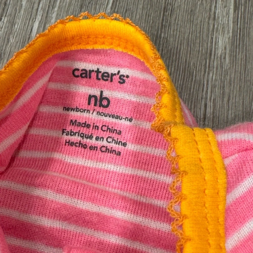 New Carter’s Pink Orange Newborn Outfit Baby Girl Fish C30